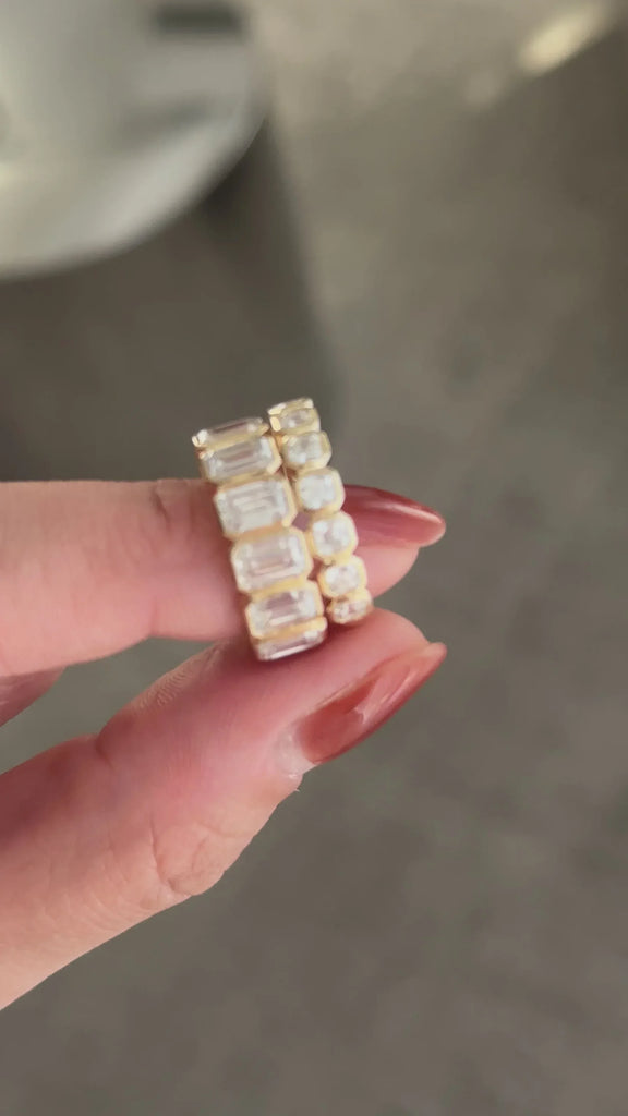Atlas Emerald Cut Moissanite Eternity Band - Seven Swans Fine Jewellery