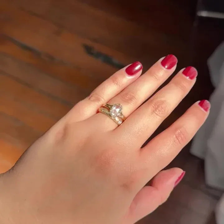 Chapel Solitaire - 1.24ct Oval Rose Cut Lab Diamond Split Shank Solitaire - Seven Swans Fine Jewellery