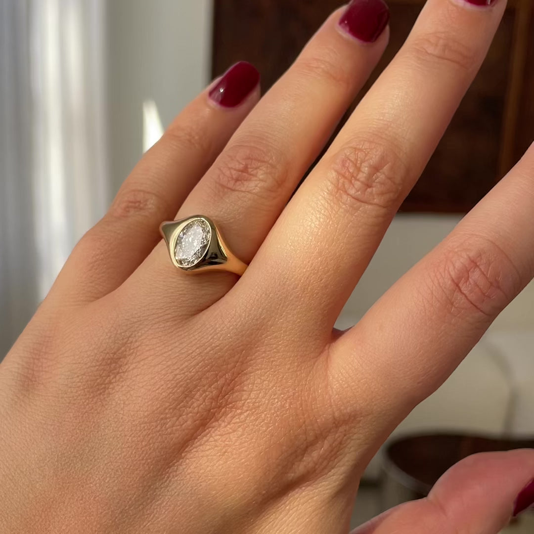 Athena - 1.51ct Brilliant Oval Lab Diamond Chunky Flush Set